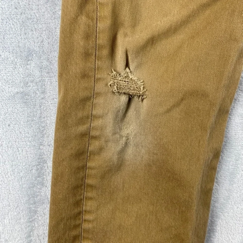 Levis Jeans Mens 28x31 Brown Tan 513 Slim Straight Distressed Western Denim